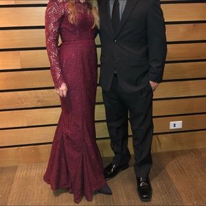 Beautiful maroon bridesmaid dress